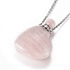 Natural Rose Quartz Openable Perfume Bottle Pendant Necklaces G-K295-A01-P-2