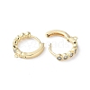 Brass Micro Pave Cubic Zirconia Hoop Earrings Findings KK-P257-04G-2