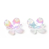 Opaque Rainbow Iridescent Plating Acrylic Bead Caps MACR-C009-11-4