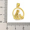 Rack Plating Brass Micro Pave Cubic Zirconia Pendants KK-C074-24G-01-3