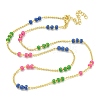 Brass Enamel Link Chain Necklaces NJEW-H039-01G-02-1