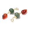 Natural Green Aventurine & Natural Agate Pendant Decorations G-G008-09G-3