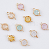 DICOSMETIC 10Pcs 5 Colors Brass Pave Cubic Zirconia Connector Charms KK-DC0002-65-3