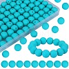 80Pcs Round Silicone Focal Beads SIL-SZ0001-24-01-1