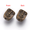 Tibetan Style Alloy Human Face Beads TIBEP-GC184-AB-NR-2