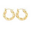 Ion Plating(IP) 304 Stainless Steel Oval Wrap Hoop Earrings for Women EJEW-A076-04G-1