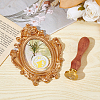 Brass Wax Seal Stamp with Wood Handle AJEW-WH0412-0013-5