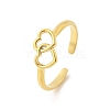 Heart 304 Stainless Steel Open Cuff Rings RJEW-R014-03G-01-4