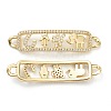 Brass Micro Pave Clear Cubic Zirconia Links Connectors ZIRC-M117-24G-2