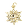 Brass Micro Pave Cubic Zirconia Pendants KK-K417-15B-G-1
