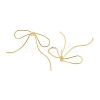Bowknot Rack Plated Brass Stud Earrings for Women EJEW-Z051-11A-G-2