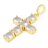 Rack Plating Brass Cubic Zirconia European Dangle Charms KK-P287-47G-03-2