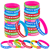 30Pcs 5 Colors Word HAPPY BIRTHDAY Silicone Cord Bracelets Set Wristband BJEW-GF0001-14B-1