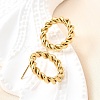 Ion Plating(IP) 304 Stainless Steel Twist Rope Ring Stud Earrings for Woman EJEW-N097-006LG-1