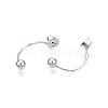 Anti-Tarnish Rhodium Plated 925 Sterling Silver Friction Ear Nuts STER-N016-28P-3