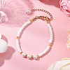 Shell Pearl Bead & Glass Seed Beads Bracelets BJEW-MZ00136-01-1