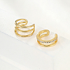 Real 18K Gold Plated Brass Cuff Earrings GM4836-3-1