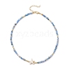 5Pcs 5 Colors Summer Beach Natural Amethyst & Green Aventurine & Dyed Agate Round Beaded Necklaces NJEW-JN05262-6