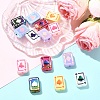 14Pcs 7 Colors UV Plating Rainbow Iridescent Acrylic Enamel Beads SACR-YW0005-06-4
