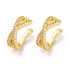 Rack Plating Brass Micro Pave Clear Cubic Zirconia Cuff Earrings EJEW-H147-06G-4