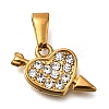 Ion Plating(IP) 304 Stainless Steel Pendants with Rhinestone STAS-Z113-07G-1