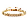 8mm Brass Micro Pave Clear Cubic Zirconia Round Ball & Polygon Braided Bead Adjustable Bracelets for Women Men ZV7034-1-1