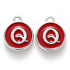 Platinum Plated Alloy Enamel Charms ENAM-S118-03Q-P-1