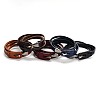 3-Loop Cowhide Leather Wrap Bracelets BJEW-F173-05-1