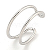 Non-Tarnish 304 Stainless Steel Hollow Open Cuff Ring for Women RJEW-A043-12P-1