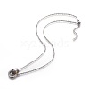304 Stainless Steel Pendant Necklaces STAS-I099-15P-2