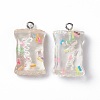 Transparent Resin Pendants RESI-I045-01C-1