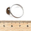 Half Round Natural Tiger Eye Finger Rings RJEW-M062-01P-25-3