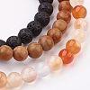 Natural Mixed Stone Stretch Bracelets BJEW-JB03600-3