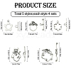 20Pcs 5 Styles Flower Tibetan Style Alloy Toggle Clasps FIND-YW0005-24-2