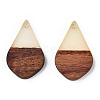 Walnut Wood & Luminous Glow in the Dark Resin Pendants RESI-N039-73-4