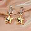 Star Rack Plating Brass Micro Pave Cubic Zirconia Hoop Earring EJEW-C057-01G-5