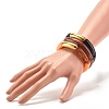 Chunky Acrylic & CCB Plastic Curved Tube Beads Stretch Bracelets Set for Women BJEW-JB07318-5