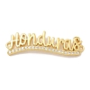 Brass Clear Cubic Zirconia Word Honduras Connector Charms KK-K293-40G-02-1