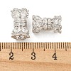 925 Sterling Silver Micro Pave Clear Cubic Zirconia Screw Clasps STER-U001-02P-3