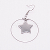 Stainless Steel Dangle Earrings LS-STAS-WH0015-37P-2