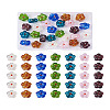 Beadthoven 35Pcs 7 Colors Transparent Handmade Bumpy Lampwork Beads LAMP-BT0001-04-20