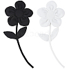 2Pcs 2 Colors Polyester & Cotton Flower Lapel Pins for Clothes JEWB-CY0001-05-1