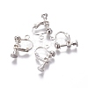 Rack Plated Brass Screw Clip-on Earring Findings X-KK-P169-04S-1