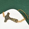 304 Stainless Steel Enamel Link Bracelets BJEW-P356-01A-G-3