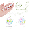 6Pcs Opaque Acrylic Beads OACR-GA0001-25-2