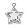 304 Stainless Steel Pave Synthetic Shell Pendants STAS-P402-03B-P-2