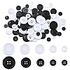 100Pcs 10 Styles Resin Buttons RESI-YW0003-14-1