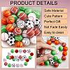 12Pcs 6 Style Basketball/Soccer/Tennis/Baseball/Rugby/Volleyball Silicone Beads JX308A-01-4