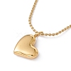 Heart Pendant Necklace with Twist Rope Chains X-NJEW-G074-45G-1