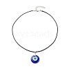 3Pcs 3 Size Lampwork Evil Eye Pendant Necklaces Set with Waxed Cords for Women NJEW-JN03954-4